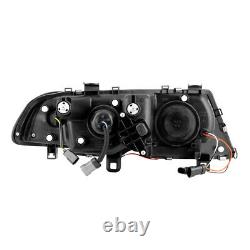 00-03 BMW E46 3-SERIES 01-06 M3 Black Halo Angel Eyes Projector Headlight Lamps