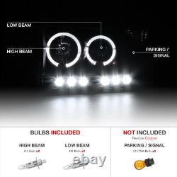 02-05 Dodge RAM 1500 New LH+RH Pair Smoke Projector LED Headlight Signal Lamps