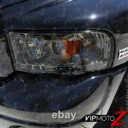 02-05 Dodge RAM 1500 New LH+RH Pair Smoke Projector LED Headlight Signal Lamps