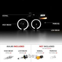 04-08 Ford F150 F-150 LOBO Black HALO LED DRL Projector Headlight Lamp LH+RH