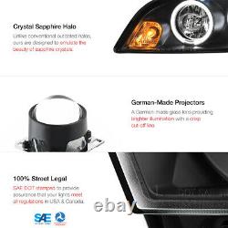 06-07 Chevy Monte Carlo/06-13 Impala HALO LED DRL Black Projector Headlight Lamp