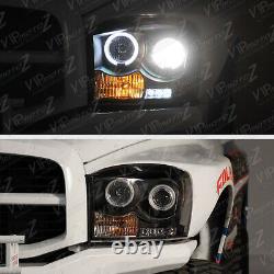 06-08 Dodge Ram 1500 2500 3500 Black Dual Halo Projector LED Headlights/Lamps