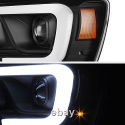 06-08 Dodge Ram 1500 Pickup Truck Black LED DRL Tube Projector Headlight Lamp