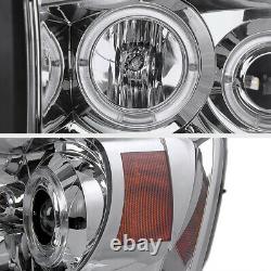 06-08 Dodge Ram Truck PickUp LED Halo Angel Eye Projector Head Light Pair Lamp