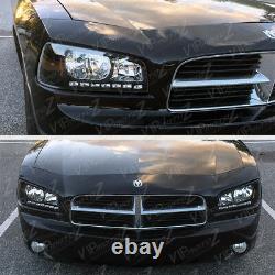 06-10 Dodge Charger Direct Fit Black LED DRL Upgrade Replacement Headlight Set