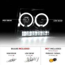 09-14 Ford F150 Pickup Truck LED DRL Dual Halo Smoke Projector Headlight L+R Set