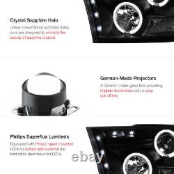 09-18 Dodge Ram PickUp Sinister Black Smoke Halo LED Projector Headlight Lamp
