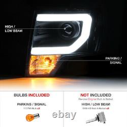 13-14 Ford F150 D3S HID Model Black LED Halo Light Bar DRL Projector Headlight