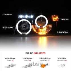 2001-2011 Ford Ranger SINISTER BLACK Corner Halo LED Projector Headlights Lamp