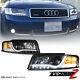 2002-2005 Audi A4/s4 Euro Black Projector Headlight+led Neon Drl Running Lamps