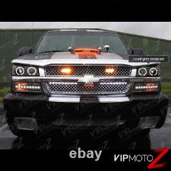 2003-2006 Chevy Silverado SINISTER BLACK 03-05 Avalanche Halo LED Headlights