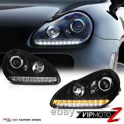 2003-2006 Porsche Cayenne 955 Xenon HID Black LEFT RIGHT Headlights Lamp LED DRL