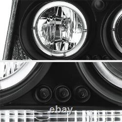 2005-2007 Chrysler 300 Black HALO ANGEL EYE Projector LED Headlight Lamp PAIR