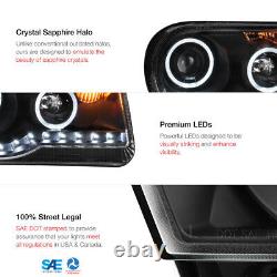 2005-2010 Chrysler 300C 300 C LED STRIP DRL Projector Halo Black Headlights Lamp