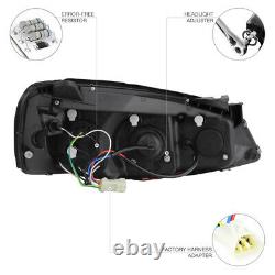 2005-2010 Pontiac G6 GT Base Black HALO+LED Projector Headlights Headlamps Set