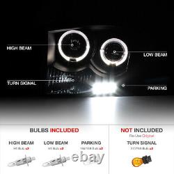 2006-2008 Dodge Ram 1500 2500 3500 SINISTER BLACK LED Halo Projector Headlights