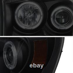 2006-2008 Dodge Ram 1500 2500 3500 SINISTER BLACK LED Halo Projector Headlights