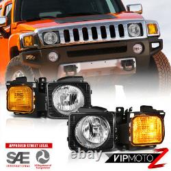 2006-2010 Hummer H3 Pair Left Right Headlights Headlamps Corner Signal Assembly