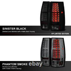 2007-2014 Chevy Suburban Tahoe Yukon SINISTER BLACK LED Rear Tail Lights Lamps