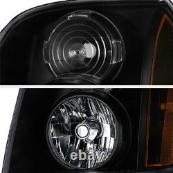 2007-2014 GMC Yukon XL 1500 Denali Black Front Headlights Assembly LEFT+RIGHT