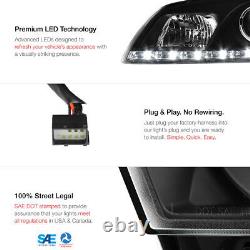 2008-2010 Pontiac G8 LED DRL Strip Black Projector Headlight Head Lamp PAIR