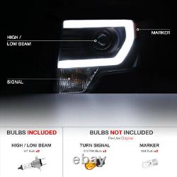 2009-2014 F150 Lobo FiBer OptiC Neon Tube Projector Head Lights Assembly PAIR