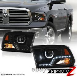 2009-2018 Dodge Ram 1500 2500 3500 HIGH OUTPUT LED Black Headlights Assembly