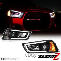 2011-2014 Dodge Charger BLACK BEAST Neon Tron Tube Projector Headlight Lamps