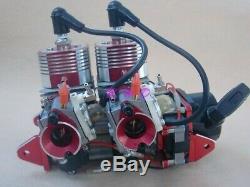 58CC Inline Twin Left Side Exhaust Marine Engine For RC Boat QJ RCMK