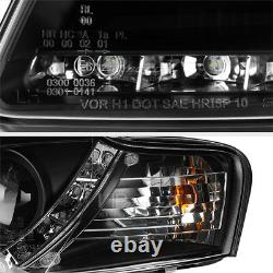 Audi 06-08 B7 A4/S4 LED Strip DRL Projector Headlight Signal Lamp Upgrade Black