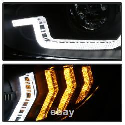 BLACK LED Block Sequential Signal Dual Projector Headlight For 16-21 Honda Civic