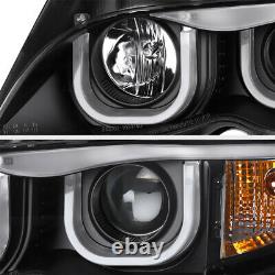 BMW E46 3-SERIES 325/330 Sedan Euro Black 3D U-Bar Halo Projector Headlight Lamp