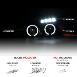 Black Halo Angel Eye LED DRL Projector Headlight Lamp 04-08 Pontiac Grand Prix