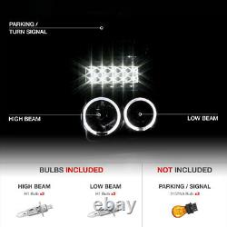 Dual Halo Angel Eye LED DRL Projector Head Lamp Light 08-10 Ford SuperDuty Truck