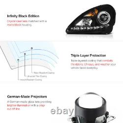 EURO SPEC For 05-11 M-Benz SLK Class R171 Headlight LED DRL Projector Black