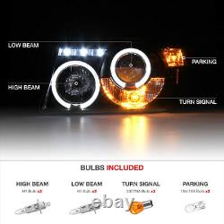 For 01-11 Ford Ranger Pair L+R Dual Halo LED DRL Black Projector Headlight Lamp