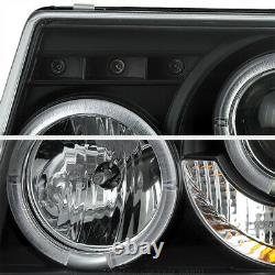 For 01-11 Ford Ranger Pair L+R Dual Halo LED DRL Black Projector Headlight Lamp