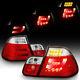 For 02-05 Bmw E46 3-series Sedan Led Strip Red Clear Tail Light Lamp Pair Lh Rh