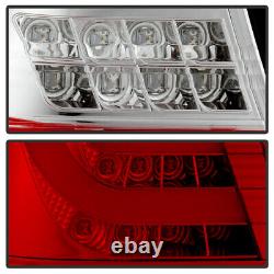 For 02-05 BMW E46 3-Series Sedan LED STRIP Red Clear Tail Light Lamp Pair LH RH