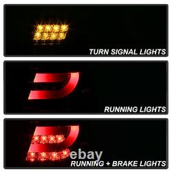 For 02-05 BMW E46 3-Series Sedan LED STRIP Red Clear Tail Light Lamp Pair LH RH