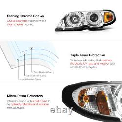 For 02-05 BMW E46 325 330 4-DR Sedan LED Angel Eye Halo Projector Headlight Lamp