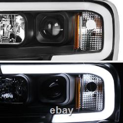 For 02-05 Dodge RAM Pickup 1500 2500 3500 Black LED Neon Bar Projector Headlight