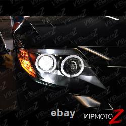 For 03-08 BMW Z4 M-Power Black Dual LED Angel Eye Halo Projector Headlight Lamp