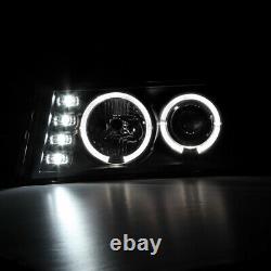 For 04-12 Chevy Colorado GMC Canyon Black Halo LED DRL Projector Headlight Lamp