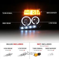 For 05-07 Nissan Pathfinder/Frontier Black Halo Ring LED DRL Projector Headlight
