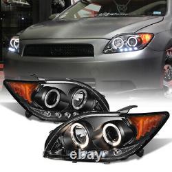 For 05-07 Scion TC TRD Style Black Halo LED Projector Headlight Lamp Assembly