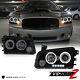 For 06-10 Dodge Charger Sinister Black Quad Halo Led Projector Headlights Lamp