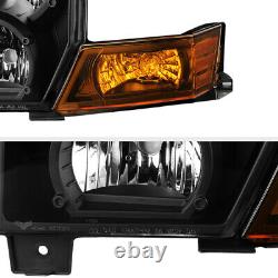 For 06-10 Jeep Commander SUV Black Amber Front LEFT RIGHT Headlights Assembly