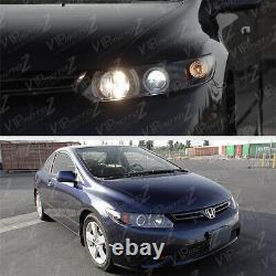 For 06-11 Honda Civic 2D Coupe FG Black LED Halo Angel Eye Projector Headlight