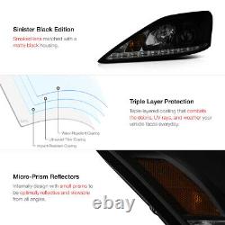 For 06-13 Lexus IS 250 350 SINISTER BLACK Smoked LED Headlight LEFT RIGHT Lamp
